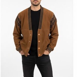 Vintage Torras Suede Leather Grandpa Jacket Brown Western Bomber Sz 46